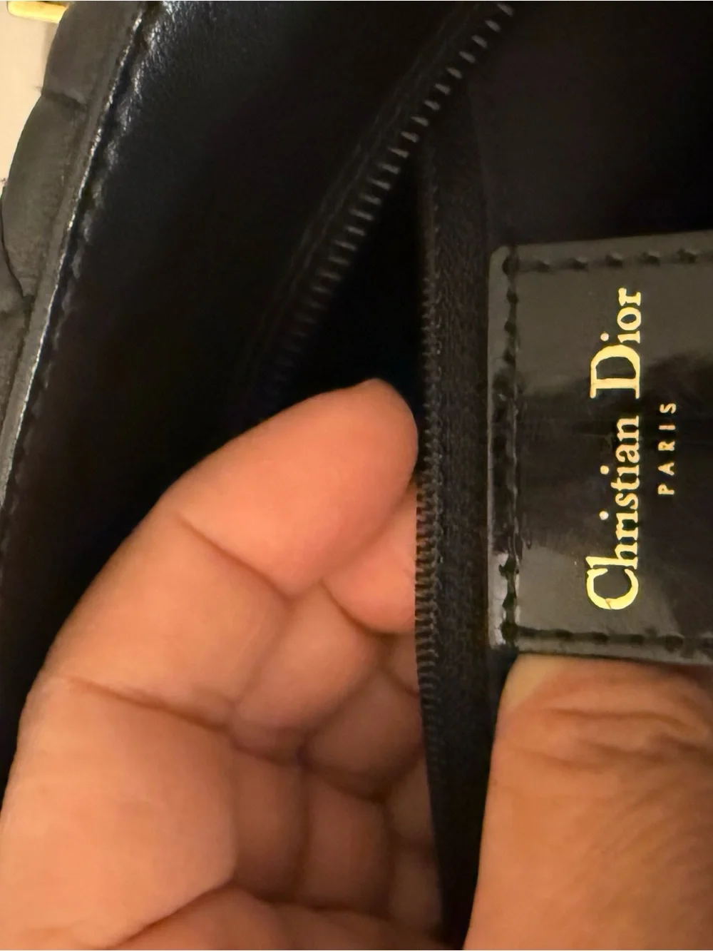 Christian Dior Black Quilted Satchel with Gold Hardware